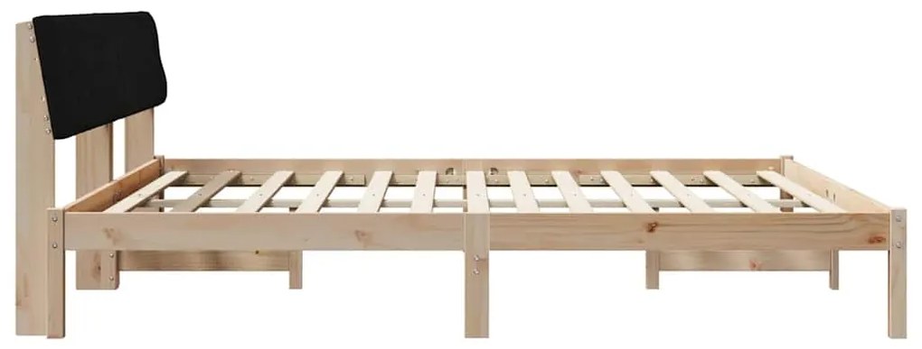 vidaXL Σκελετός Κρεβατιού με κεφαλάρι Καφέ και μαύρο 200 x 200 cm