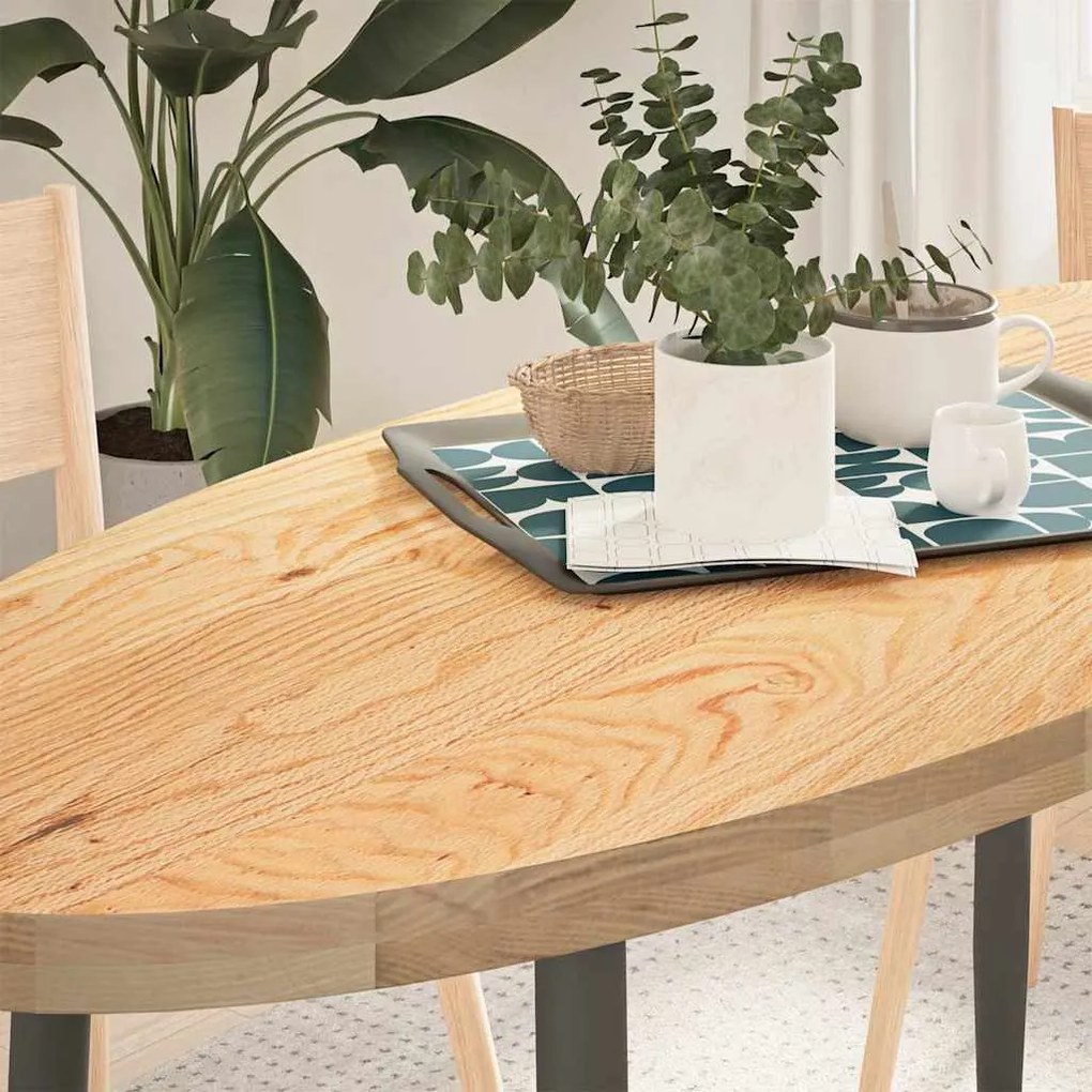 vidaXL Επιτραπέζια επιφάνεια 140x60x4 εκ. από Μασίφ Ξύλο Δρυός Οβάλ