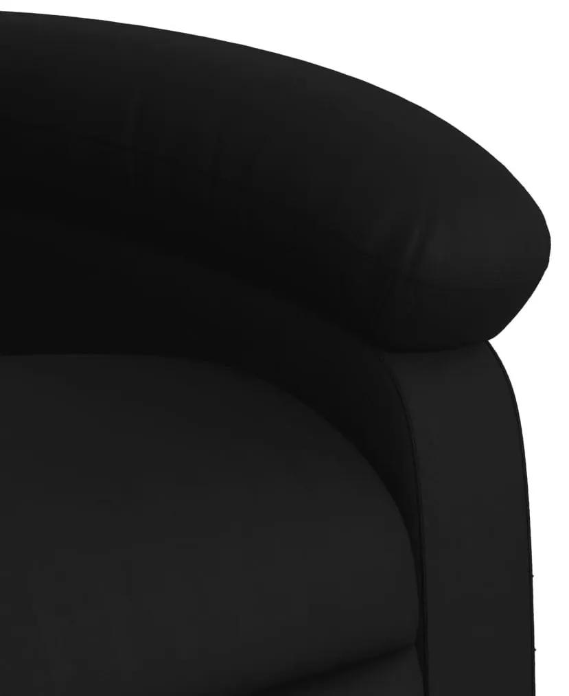 Πολυθρόνα Μασάζ Ανακλινόμενη με Ανύψωση Μαύρη Συνθετικό Δέρμα - Μαύρο