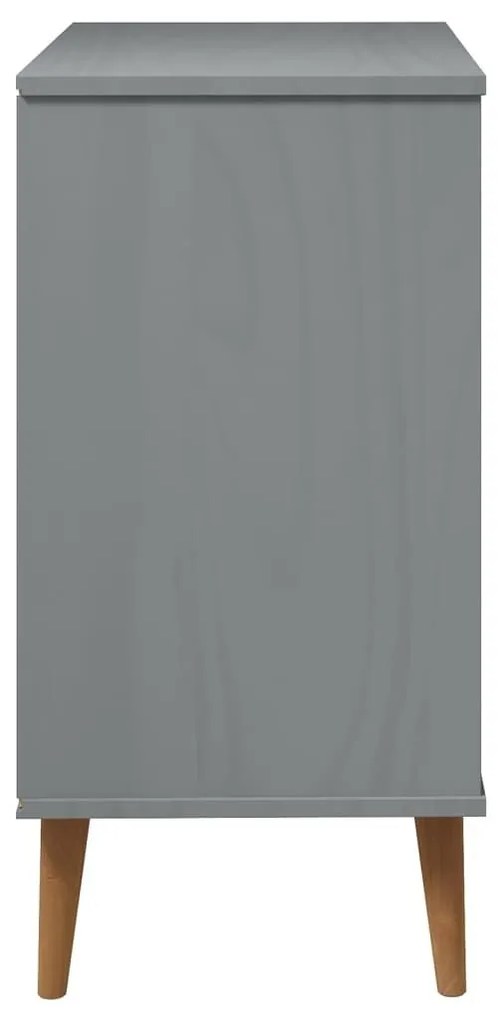 Ντουλάπι MOLDE Γκρι 76,5x40x80 εκ. από Μασίφ Ξύλο Πεύκου - Γκρι