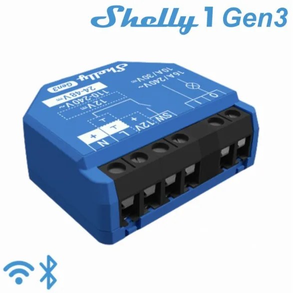 Έξυπνος Διακόπτης Ρελέ 16A Μπλε 1 Κανάλι Wi-Fi Shelly 1 Gen3 Elvhx-Shelly 1 Gen3-Μπλε Shelly 1 Gen3