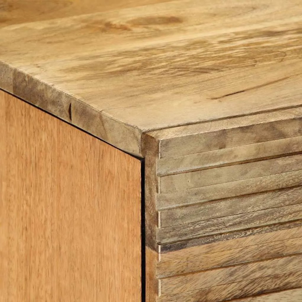 Κομοδίνα 2 τεμάχια καφέ 40x33x46 cm από μασίφ ξύλο Mango - Καφέ