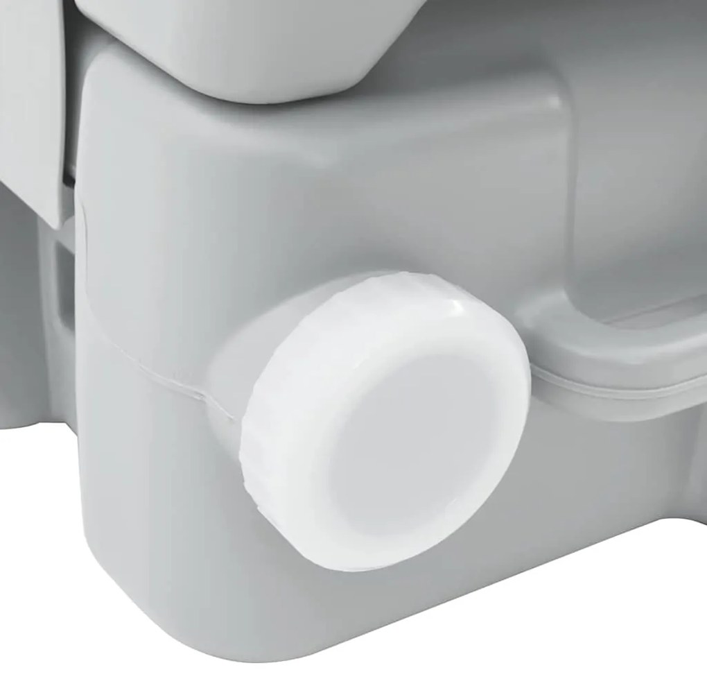 vidaXL Τουαλέτα Κάμπινγκ Γκρι και Λευκό 41,5 x 36,5 x 30 cm