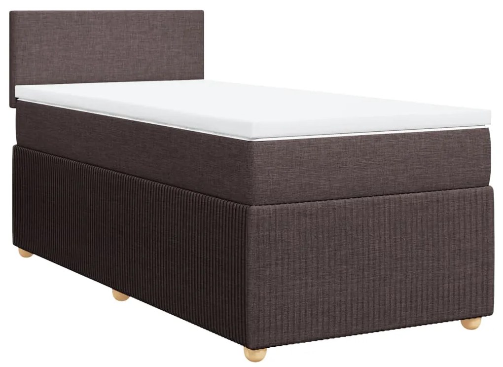 ΚΡΕΒΑΤΙ BOXSPRING ΜΕ ΣΤΡΩΜΑ ΣΚΟΥΡΟ ΚΑΦΕ 90X200 ΕΚ. ΥΦΑΣΜΑΤΙΝΟ 3289635