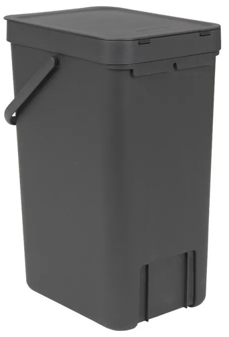 Brabantia Sort&Go κάδος χωριστής συλλογής 648978, 16 l, Χειρολαβή, Επιτοίχιος, Σκούρο γκρι