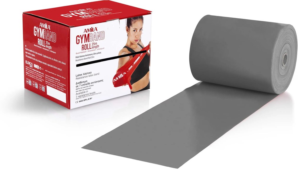 Amila Λάστιχο GymBand Ρολό 25m Πολύ Σκληρό + (48149)