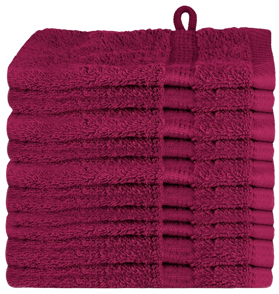 vidaXL Πετσέτες 10 pcs Μπορντώ 15 x 21 cm Βαμβάκι