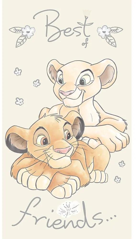 Πετσέτα Θαλάσσης Βελουτέ Παιδική Lion King 17 Disney Digital Print Beige DimCol Θαλάσσης 100% Βαμβάκι
