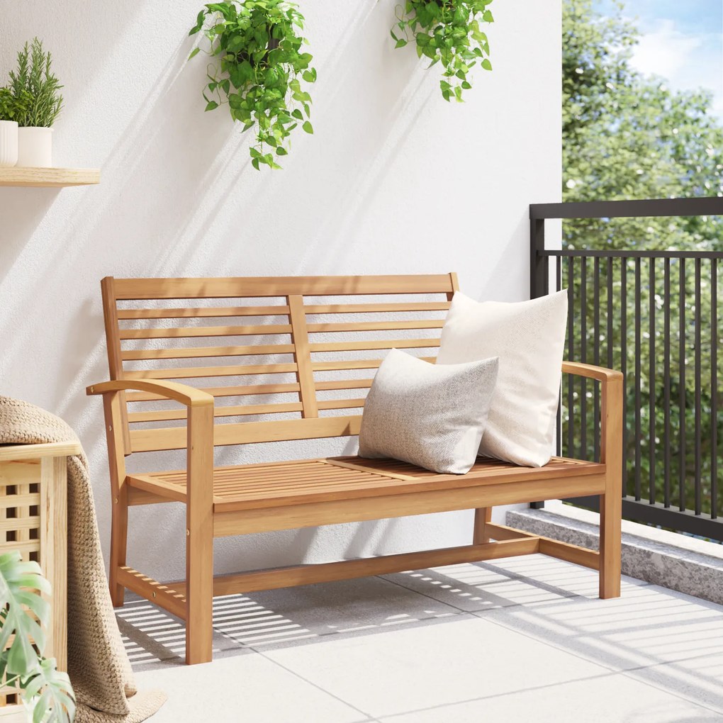 vidaXL Παγκάκι κήπου Φυσικό 110 x 64 x 76.5 εκ Μασίφ ξύλο teak