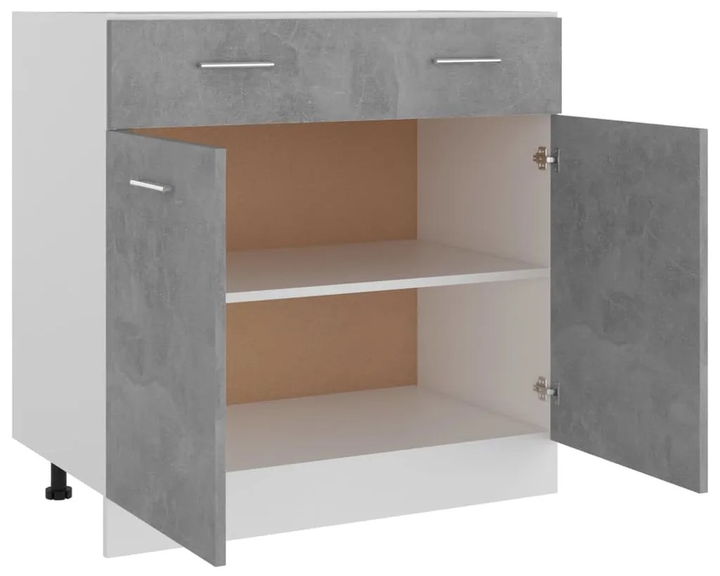 vidaXL Ντουλάπι Νεροχύτη Γκρι Σκυροδέματος 80x46x81,5 εκ. Επεξ. Ξύλο