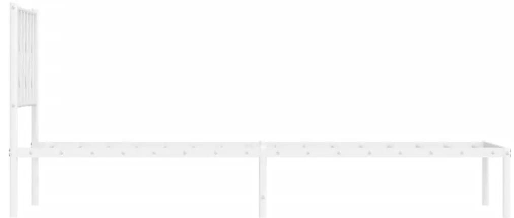 Πλαίσιο Κρεβατιού με Κεφαλάρι Λευκό 80 x 200 εκ. Μεταλλικό