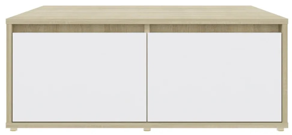 vidaXL Τραπεζάκι Σαλονιού Λευκό/Sonoma Δρυς 80x80x31 εκ. Επεξ. Ξύλο