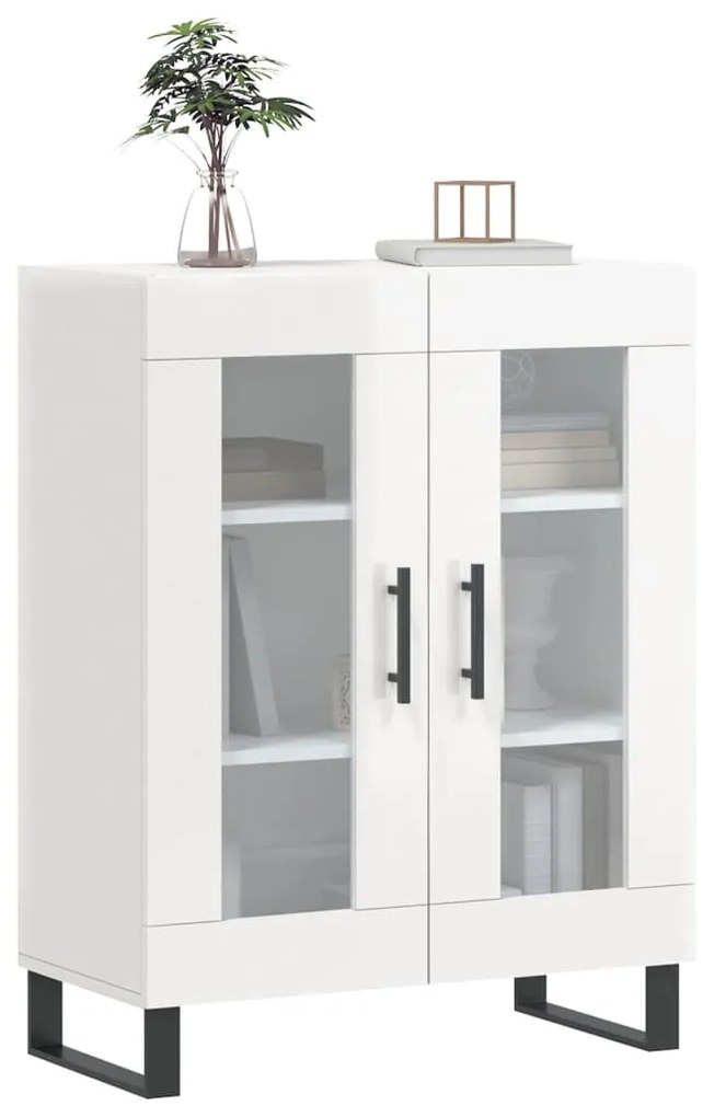 vidaXL Ντουλάπι Γυαλιστερό Λευκό 69,5x34x90 εκ. Επεξεργασμένο Ξύλο