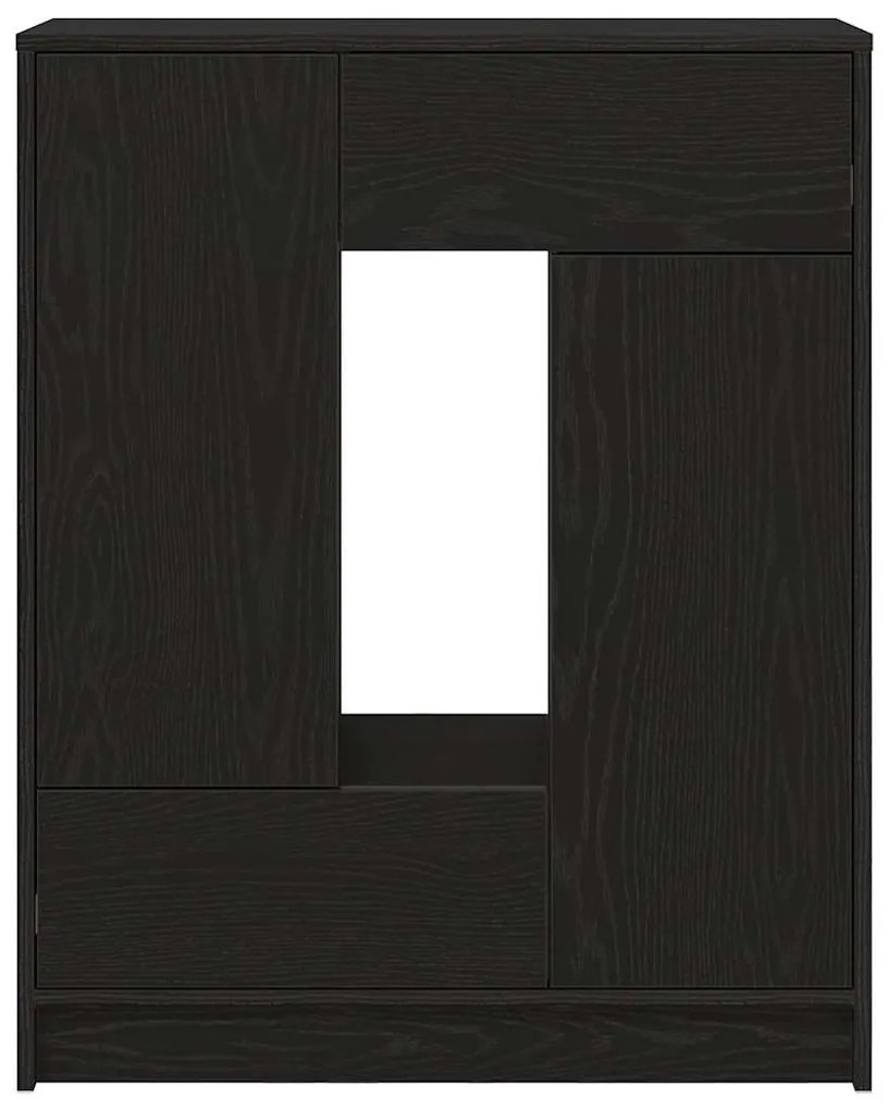 Συρταριέρα με Συρτάρια και Πόρτες Μαύρη βελανιδιά 73x31x90 εκ 861851