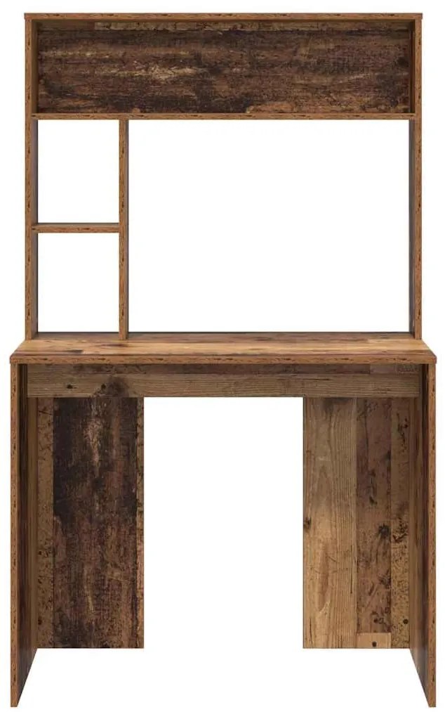 vidaXL Γραφείο με ράφι Παλαιό ξύλο 91 x 50 x 149 εκ Επεξεργασμένο ξύλο