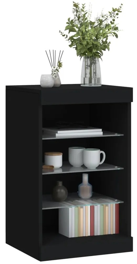 vidaXL Μπουφές με Φώτα LED Μαύρος 41 x 37 x 67 εκ.