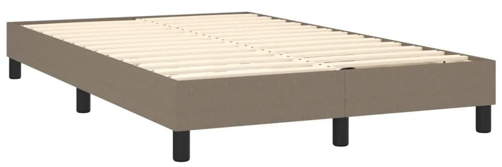 vidaXL Κρεβάτι Boxspring με Στρώμα Taupe 120x200 εκ. Υφασμάτινο