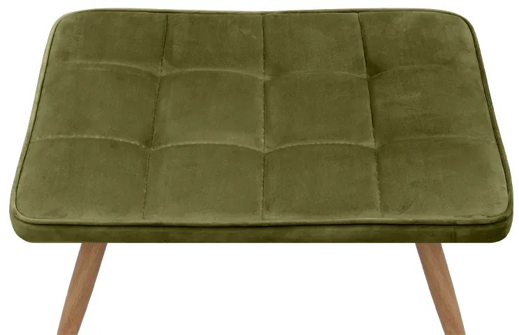 Πολυθρόνα - Μπερζέρα με υποπόδιο Lily Megapap λαδί βελούδο - μεταλλικό πόδι χρώμα φυσικό 70x62x98εκ.