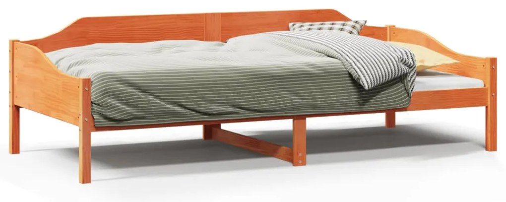 vidaXL Σκελετός Κρεβ. Χωρίς Στρώμα Καφέ 80x200 εκ. Μασίφ Ξύλο Πεύκου