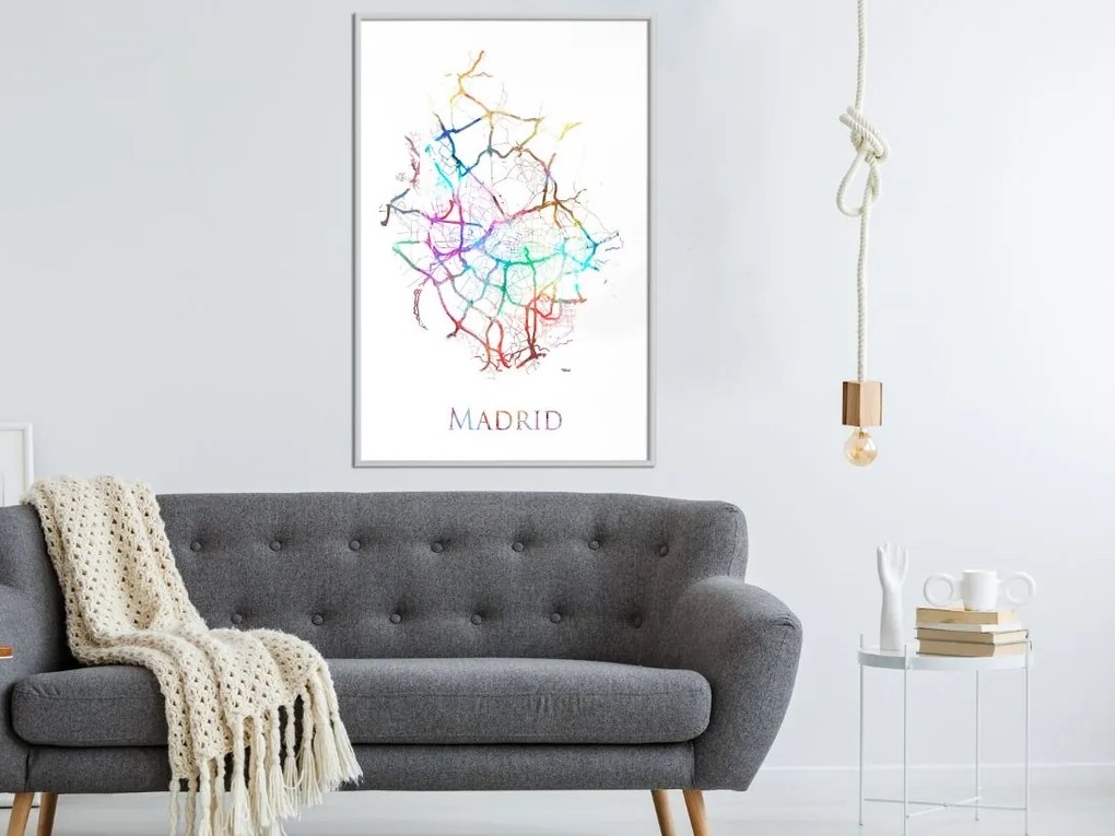 Αφίσα - City Map: Madrid (Colour) - 20x30 - Χρυσό - Χωρίς πασπαρτού