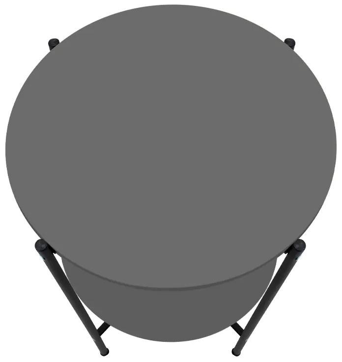 Τραπεζάκι βοηθητικό Argento Megapap χρώμα ανθρακί 43x43x60εκ.