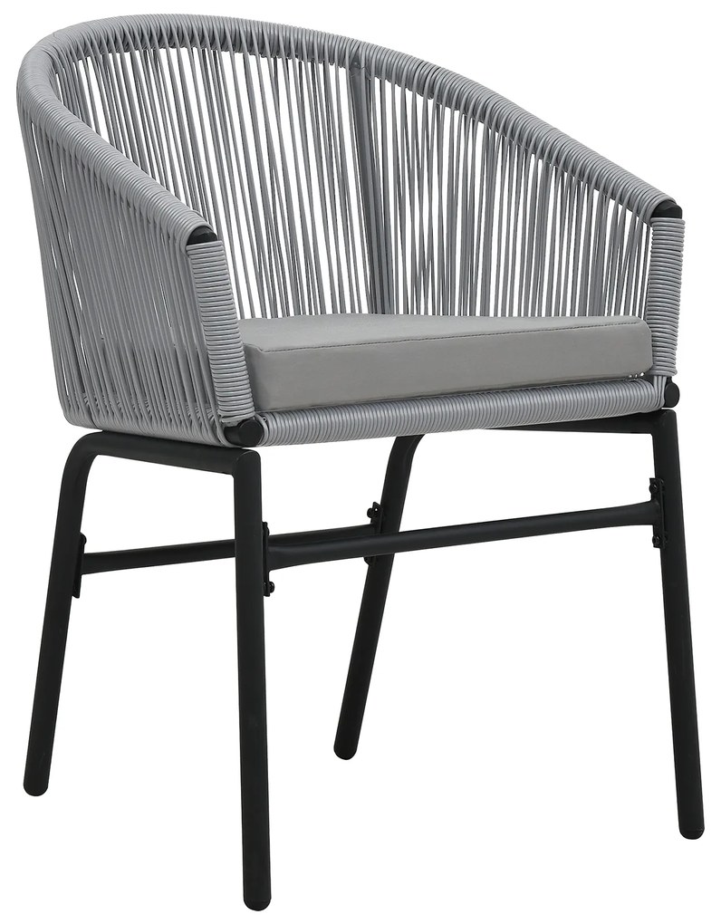 vidaXL Σετ Εξωτερικής Τραπεζαρίας 9 pcs Γκρι Large