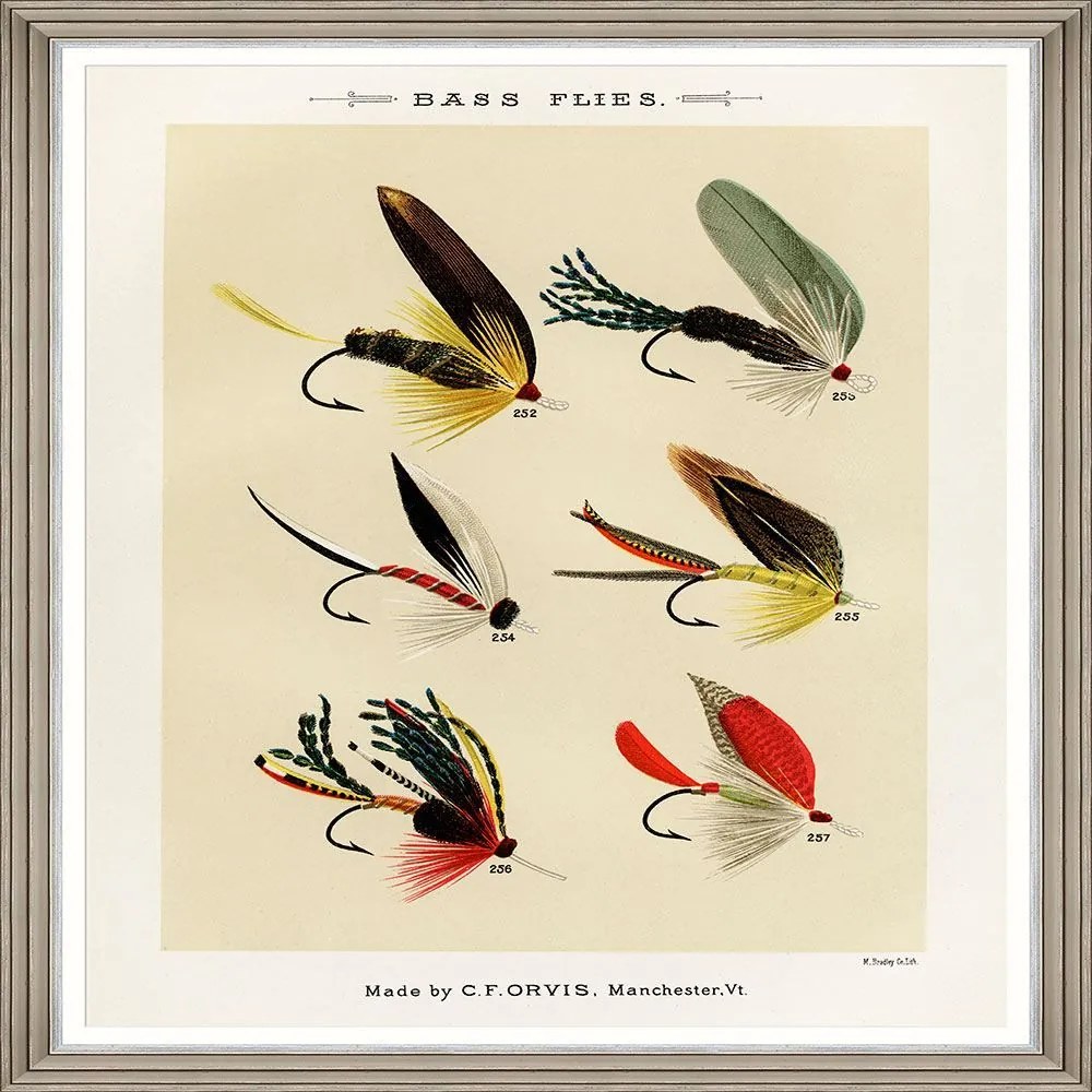 Κάδρο Fishing Flies Iii By Mary Orvis Marbury Fa13407 60X80Cm Multi Mindthegap Vertical Ξύλο