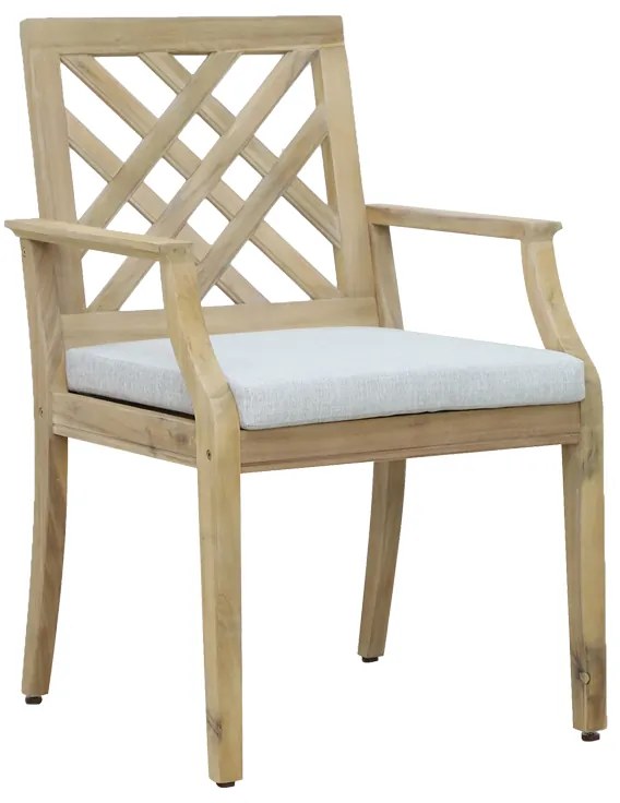 Intrahome Πολυθρόνα Bolen Intrahome μασίφ ξύλο ακακίας-μπεζ ύφασμα 59x63.2x89.9εκ | SKU: INTRAPA-339111140