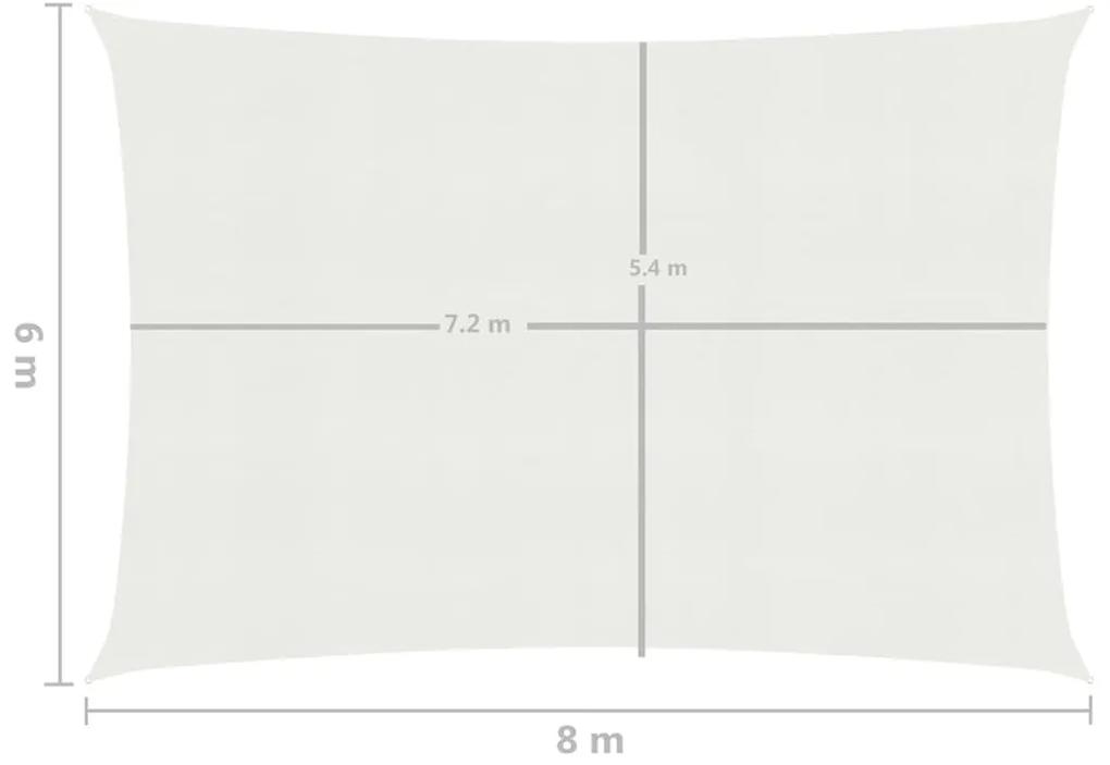 vidaXL Πανί Σκίασης Λευκό 6 x 8 μ. από HDPE 160 γρ/μ²