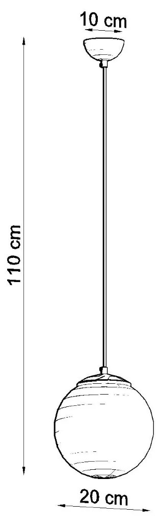 Sollux Κρεμαστό φωτιστικό Ugo 1,χάλυβας, γυαλί,1xE27/60w