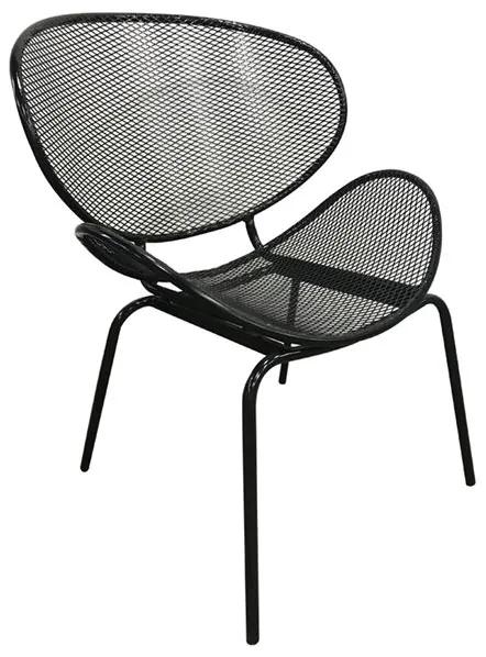 Ε528,1 OLIVER Καρέκλα K/D Κήπου Βεράντας, Μέταλλο Βαφή Μαύρο  65x61x86cm Καρέκλα Στοιβαζόμενη, , 1 Τεμάχιο
