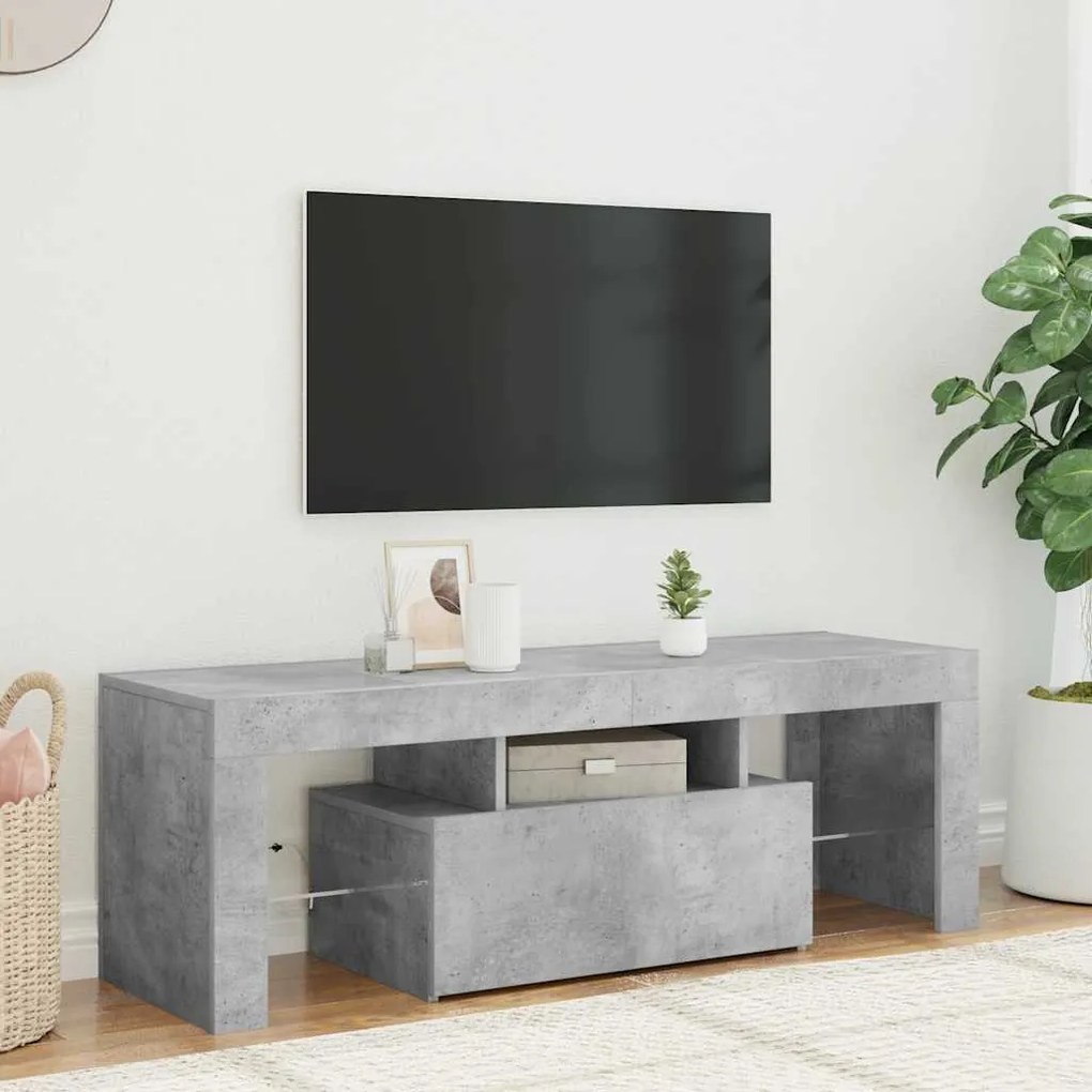 vidaXL Έπιπλο Τηλεόρασης με LED Γκρι Σκυροδέματος 120 x 35 x 40 εκ.