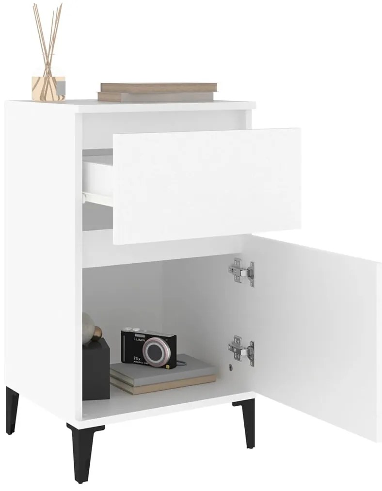 vidaXL Κομοδίνα 2 τεμ. Λευκά 40 x 35 x 70 εκ.