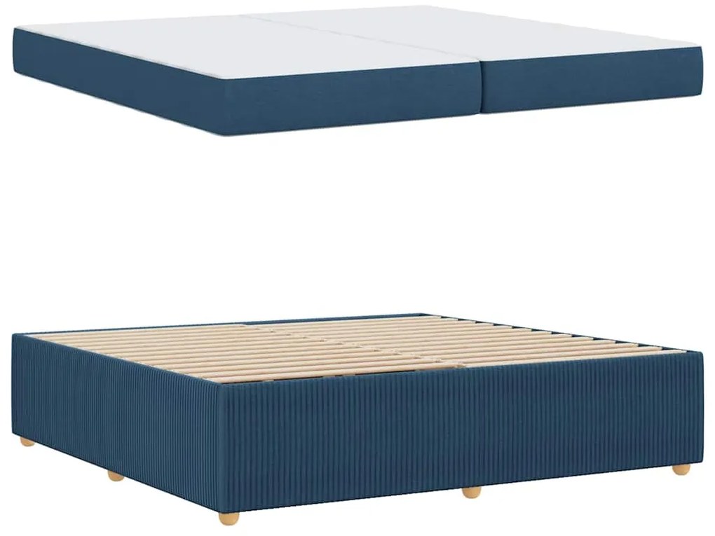 vidaXL Σκελετός Κρεβατιού Άλλο Μπλε 200 x 200 cm ύφασμα