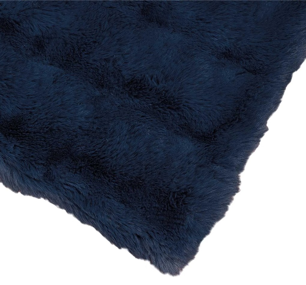 vidaXL Ψεύτικη κουβέρτα από κουνέλι Θαλασσί Μπλε 130 x 150 cm