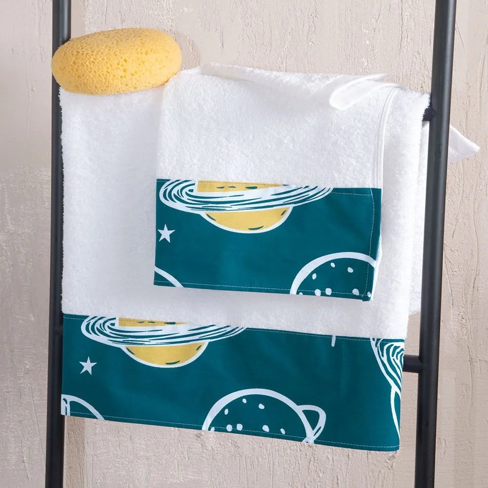 Πετσέτες Βρεφικές Saturn (Σετ 2τμχ) Petrol Ρυθμός Towels Set 70x140cm 100% Βαμβάκι