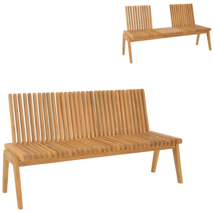 Intrahome Πολυμορφικός καναπές-παγκάκι Jey Intrahome teak ξύλο σε φυσική απόχρωση 120x57.5x80εκ | SKU: INTRAPA-451111128