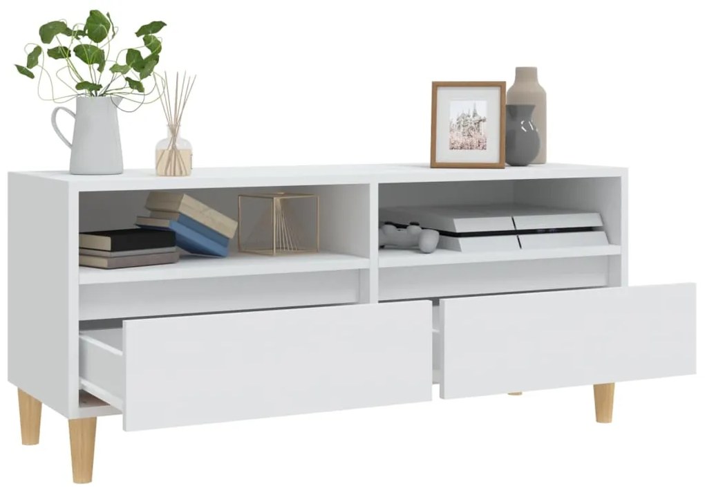 vidaXL Έπιπλο Τηλεόρασης Λευκό 100x34,5x44,5 εκ. Επεξεργασμένο Ξύλο