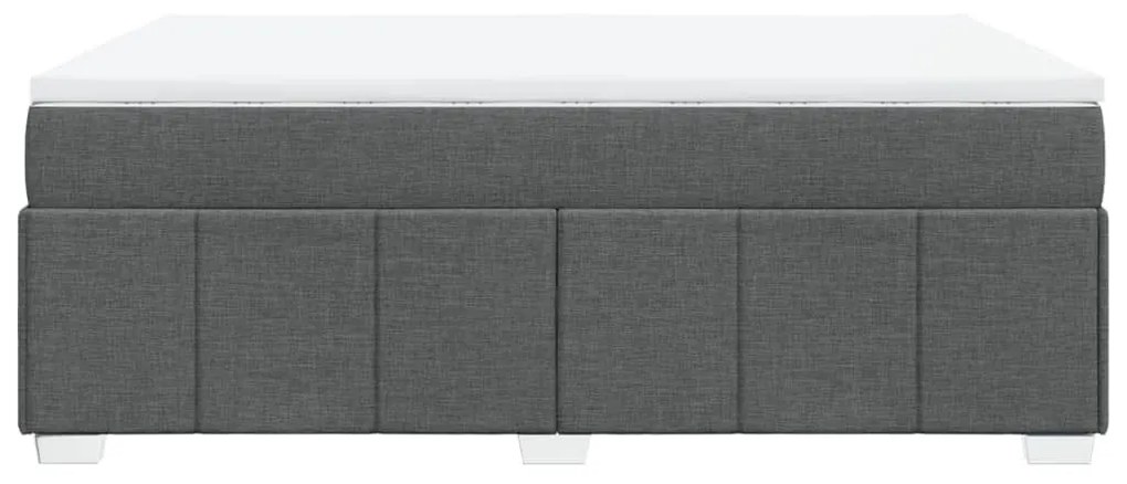 Κρεβάτι Boxspring με Στρώμα Σκούρο Γκρι 160x200 εκ Υφασμάτινο - Γκρι