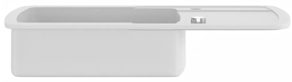 vidaXL Νεροχύτης με Μονή Γούρνα Λευκός Γρανιτένιος