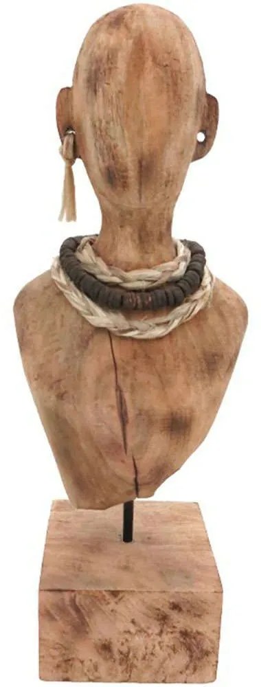 Διακοσμητική Προτομή Ebia 312-000043 17x12,5x44cm Walnut-Black Inart Metal,Wood