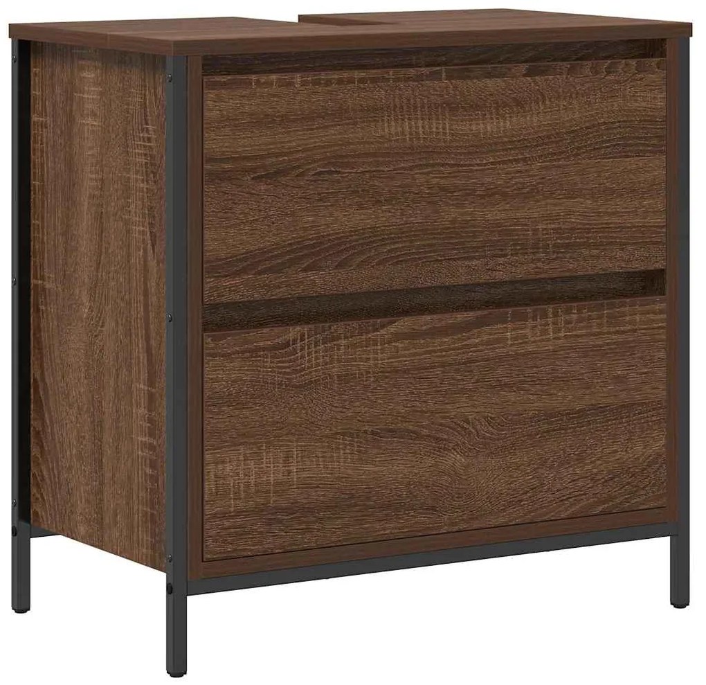 vidaXL Σετ Επίπλων Μπάνιου με ράφι 5 pcs Καφέ 76.5 x 35 x 95 εκ