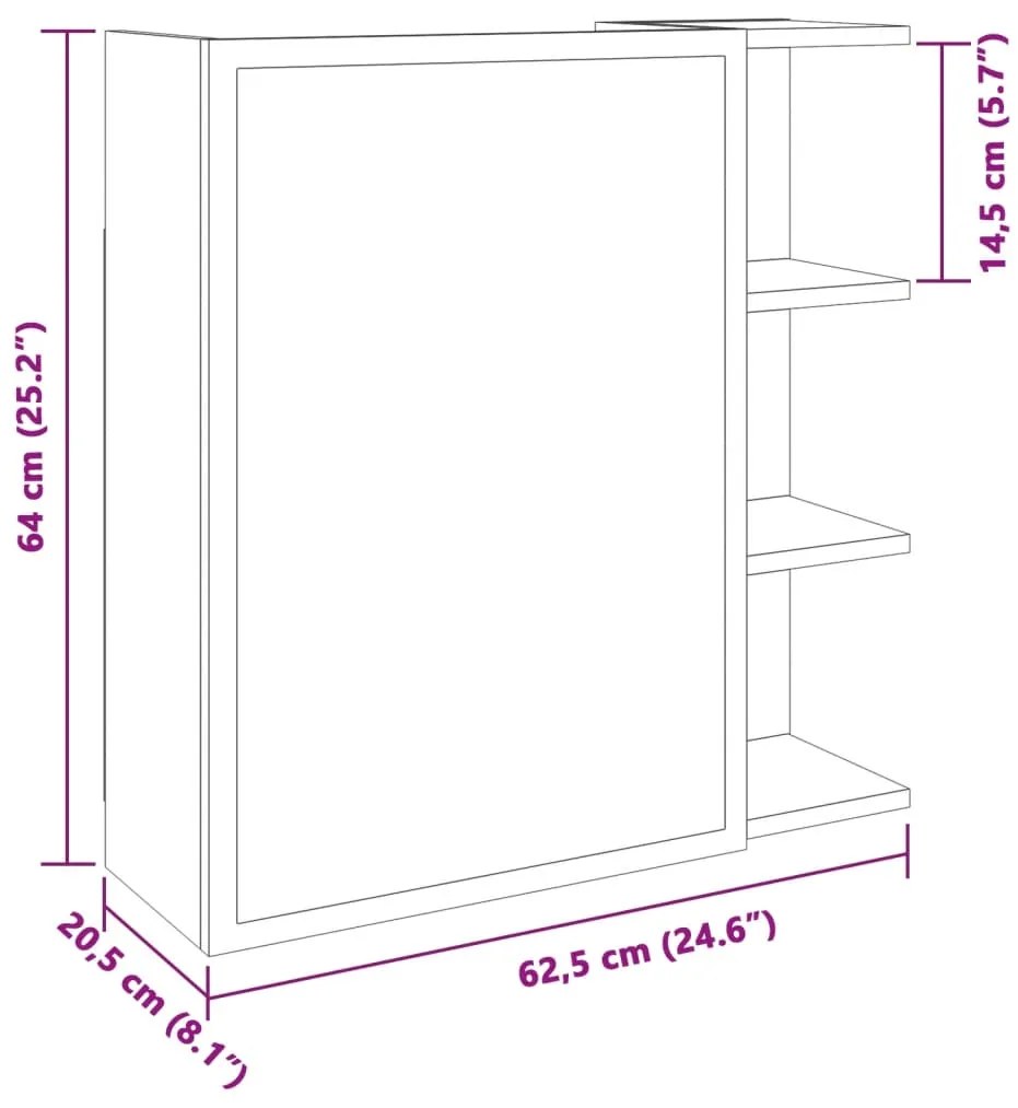 ΚΑΘΡΕΦΤΗΣ ΜΠΑΝΙΟΥ ΓΚΡΙ ΣΚΥΡΟΔΕΜΑΤΟΣ 62,5X20,5X64 ΕΚ ΕΠΕΞ. ΞΥΛΟ 856172