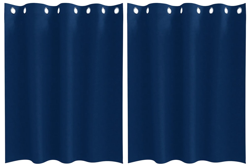 vidaXL Κουρτίνες 2 pcs Σκούρο Μπλε 140 x 140 cm Πολυεστέρας