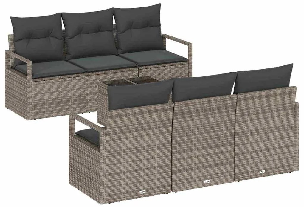 vidaXL Σετ Καναπέ Κήπου 7 pcs Γκρι 55 x 55 x 37 εκ συνθετικό ρατάν