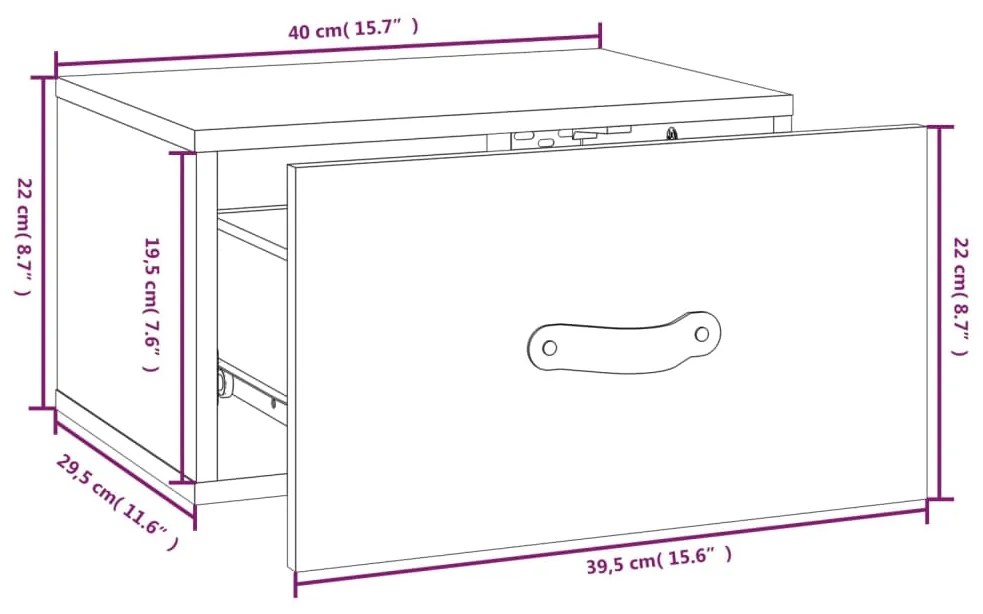 ΚΟΜΟΔΙΝO ΕΠΙΤΟΙΧΙO ΚΑΦΕ ΜΕΛΙ 40 X 29,5 X 22 ΕΚ. 820992