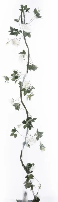 Supergreens Τεχνητή Γιρλάντα Τριαντάφυλλο Garden Λευκή 240 εκ