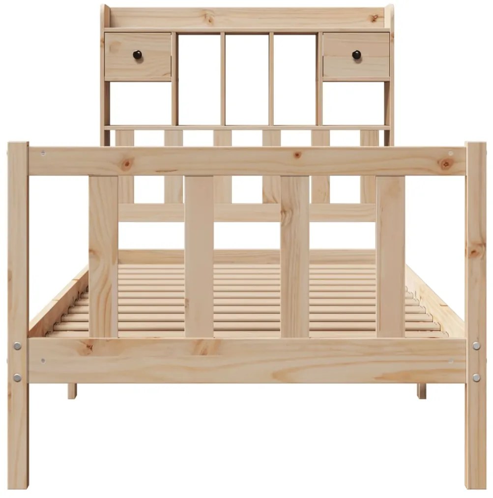 vidaXL Κρεβάτι Βιβλιοθήκη Χωρίς Στρώμα 100x200 εκ. Μασίφ Ξύλο Πεύκο