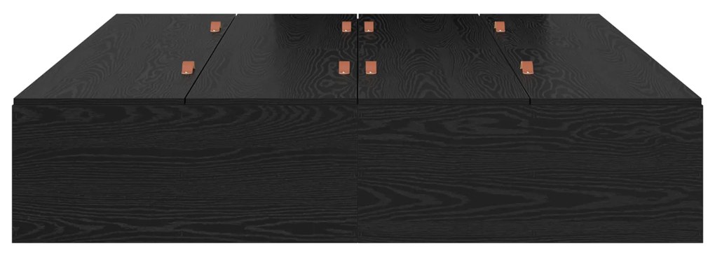vidaXL Κρεβάτι Αποθήκευσης Μαύρο Δρύς 140x190 εκ.