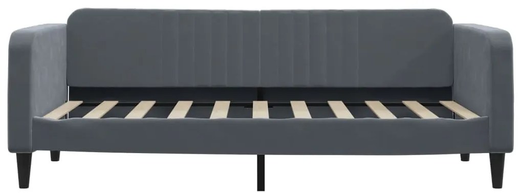 Κρεβάτι ημέρας με στρώμα σκούρο γκρι 90x190 cm Βελούδο 3197053